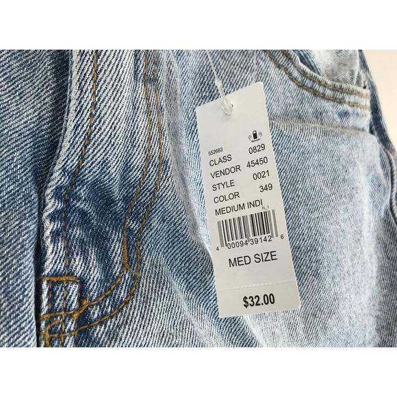 PacSun RR082C Glass Blue High Waisted Denim Festive Short- Women's Size M - Blue - Picture 6 of 7